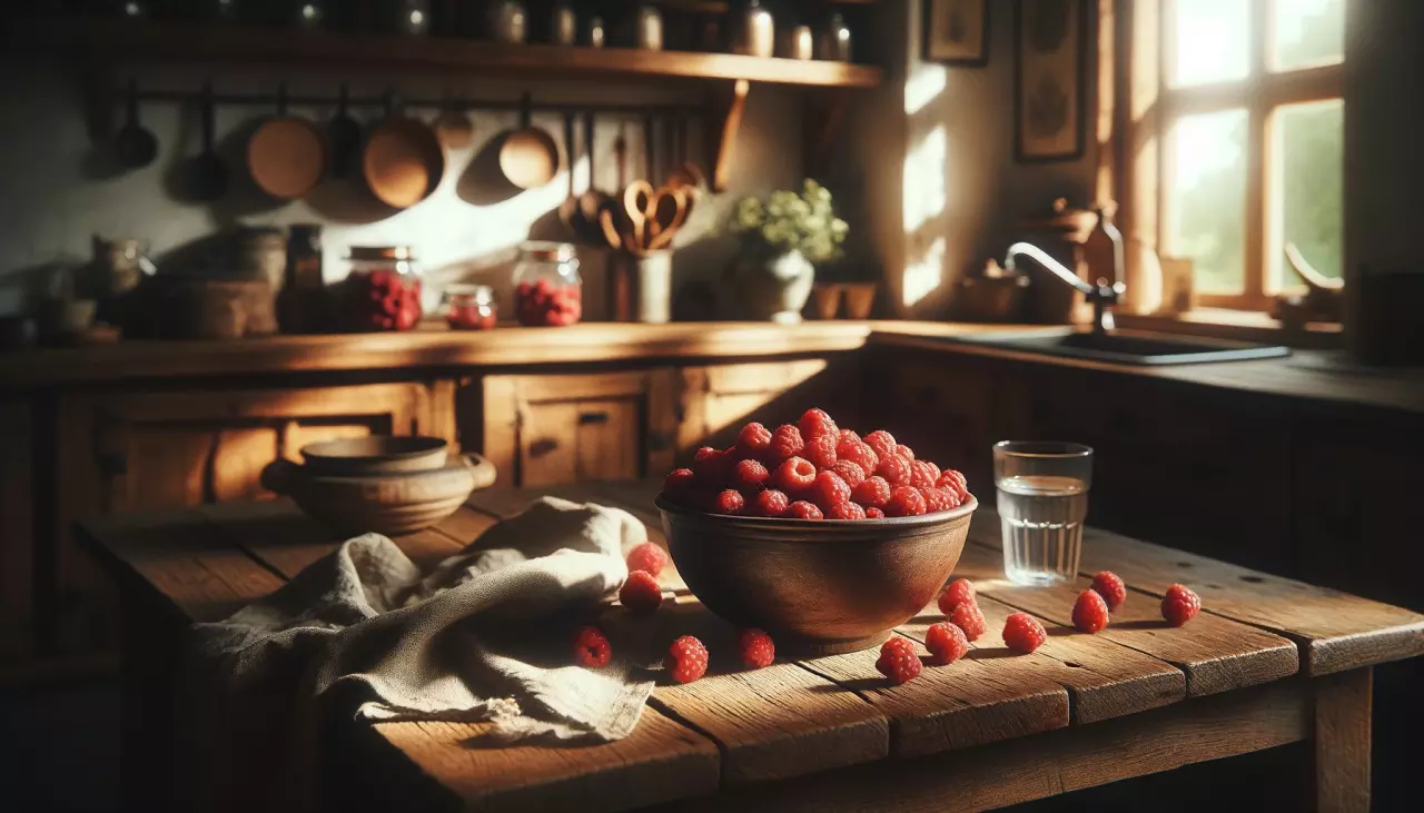 owoce malin na stole i jej właściwości zdrowotne